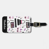 ファッショニスタトレンディーの化粧女の子の一流の荷物のラベル ラゲッジタグ (正面横)