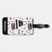 ファッショニスタトレンディーの化粧女の子の一流の荷物のラベル ラゲッジタグ (裏面横)