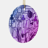 ファッショニスタトレンディーの流行のクリスマスの装飾の紫色 セラミックオーナメント (右)