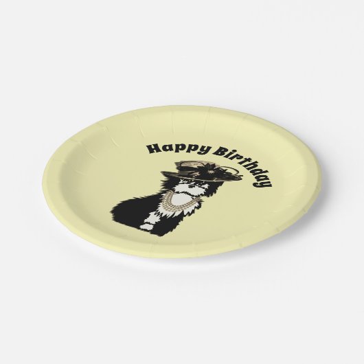 ファッショニスタドギー/ファッションデザイナー黄色 ペーパープレート (アングル)