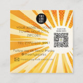 ファッショニスタレトロアポップ・アートのートレディーウーマン スクエア名刺 (裏面)