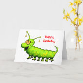 ファッショニスタ毛虫誕生日 カード (黄色い花)