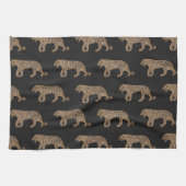 ファッショニスタ金ゴールドブラックグリッタータイガーパターン キッチンタオル (横)