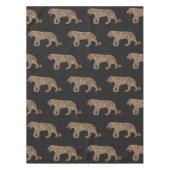 ファッショニスタ金ゴールドブラックグリッタータイガーパターン テーブルクロス (正面)