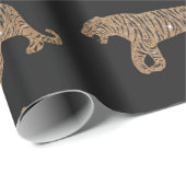 ファッショニスタ金ゴールドブラックグリッタータイガーパターン ラッピングペーパー (ロールコーナー)