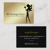 ファッショニスタ311のスプレーのタンのシルエットの金ゴールドの勾配 名刺 (正面/裏面)