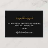 ファッショニスタ311のスプレーのタンのシルエットの金ゴールドの勾配 名刺 (裏面)