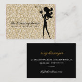 ファッショニスタ311のスプレーのタンのシルエットの金ゴールドの輝き 名刺 (正面/裏面)