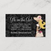 ファッショニスタ311の白のビキニのピンクの花柄のブロンドの女性 名刺 (裏面)