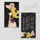 ファッショニスタ311の白のビキニのピンクの花柄のブロンドの女性 名刺 (正面/裏面)