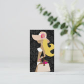 ファッショニスタ311の白のビキニのピンクの花柄のブロンドの女性 名刺 (スタンド正面)