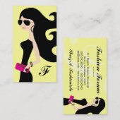 ファッショニスタ311人の飛行士のブルネットの黄色 名刺 (正面/裏面)