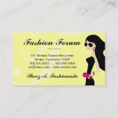 ファッショニスタ311人の飛行士のブルネットの黄色 名刺 (裏面)