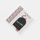 ファッショニストカッコいいレッドブラックシューズ誕生日 スタンダードランチョンナプキン (角)