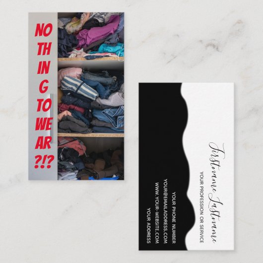 ファッションおもしろいアドバイザーおもしろい及びアウトフィッター 名刺 (正面/裏面)