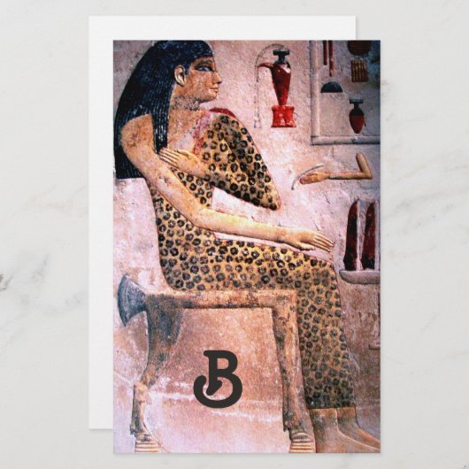 ファッションおよびアンティークエジプトモノグラムの美しい 便箋 (正面/裏面)