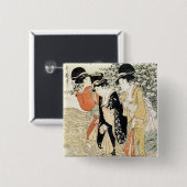 「ファッションからの川で、漕いでいる3人の女の子 缶バッジ (正面&裏面)