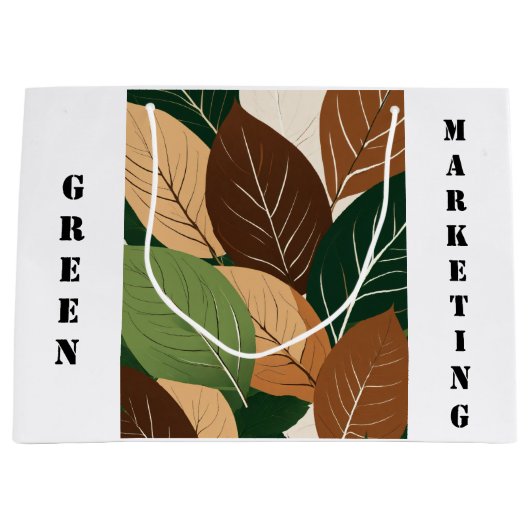 「ファッションと機能の融合:プリントショップのトレンド」 ラージペーパーバッグ (正面)