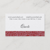 ファッションによってはモデル優雅な販売員が活気づきました 名刺 (裏面)