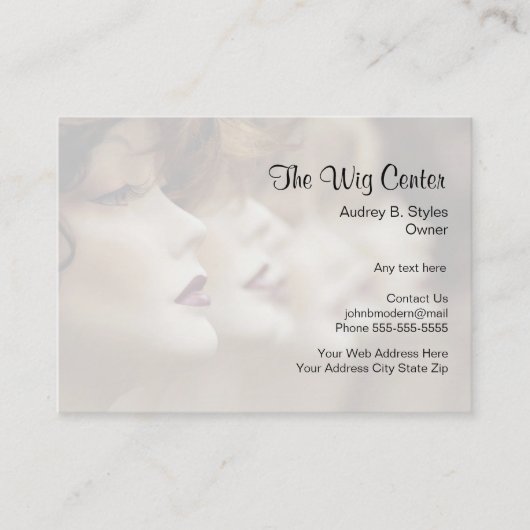 ファッションのかつらの店の名刺 名刺 (正面)