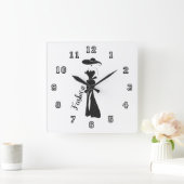 ファッションのかわいくガーリーなヴィンテージのアールデコのデザイン スクエア壁時計 (ホーム)