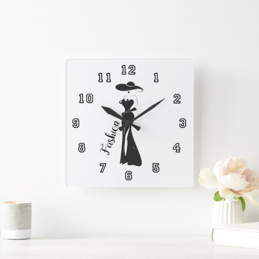 ファッションのかわいくガーリーなヴィンテージのアールデコのデザイン スクエア壁時計 (ホーム)