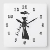 ファッションのかわいくガーリーなヴィンテージのアールデコのデザイン スクエア壁時計 (正面)