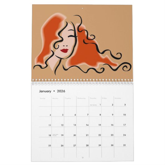 ファッションのカレンダー カレンダー (1月 2026)