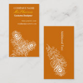 ファッションのコスチュームデザイナーの孔雀の鳥羽 名刺 (正面/裏面)