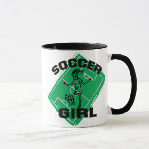 ファッションのサッカーの女の子のフットボールのデザイン マグカップ