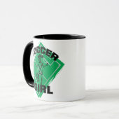 ファッションのサッカーの女の子のフットボールのデザイン マグカップ (正面左)