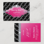 ファッションのジュエリーのギフト券の房状のサテンのピンク 割引カード (正面/裏面)