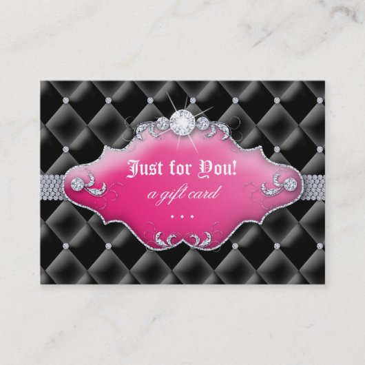 ファッションのジュエリーのギフト券の房状のサテンのピンク 割引カード (正面)