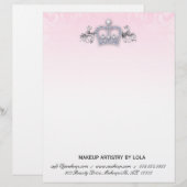 ファッションのジュエリーのサロンレターヘッド王冠のピンク レターヘッド (正面/裏面)