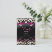 ファッションのジュエリーのシマウマのレースのピンクのジャンボ 名刺 (スタンド正面)