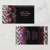 ファッションのジュエリーのシマウマのレースのピンクの名刺 名刺 (正面/裏面)