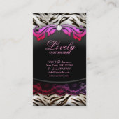 ファッションのジュエリーのシマウマのレースのピンクの名刺 名刺 (裏面)