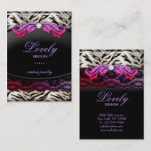 ファッションのジュエリーのシマウマのレースのピンクの赤いジャンボ 名刺 (正面/裏面)