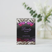 ファッションのジュエリーのシマウマのレースのピンクの赤いジャンボ 名刺 (スタンド正面)