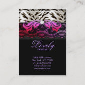 ファッションのジュエリーのシマウマのレースのピンクの赤いジャンボ 名刺 (裏面)