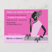 ファッションのジュエリーのトランクショーのカスタムな女性モデル ポストカード (正面)