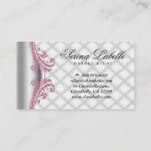 ファッションのジュエリーのメーキャップアーティストのエレガントな房状のサテン 名刺 (裏面)