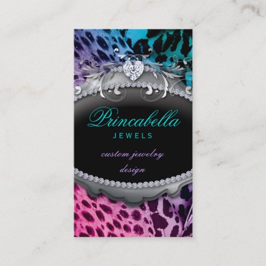 ファッションのジュエリーの名刺のレトロのヒョウPPB 名刺 (正面)