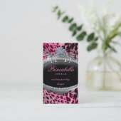 ファッションのジュエリーの名刺の花のヒョウのピンク 名刺 (スタンド正面)