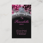 ファッションのジュエリーの名刺の花のヒョウのピンク 名刺 (裏面)
