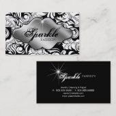 ファッションのジュエリーの名刺の葉の渦巻の銀 名刺 (正面/裏面)