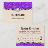 ファッションのジュエリークラブカードレースのヒョウのPurplのクリーム 名刺 (正面/裏面)