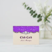 ファッションのジュエリークラブカードレースのヒョウのPurplのクリーム 名刺 (スタンド正面)