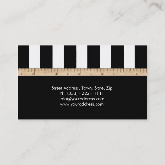 ファッションのスタジオの裁縫モデル家 名刺 (裏面)