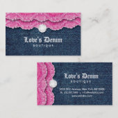 ファッションのデニムのジーンズのレースのジュエリーのピンク 名刺 (正面/裏面)